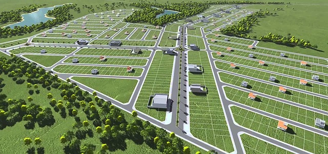 Subdivision layout of lots and roads
